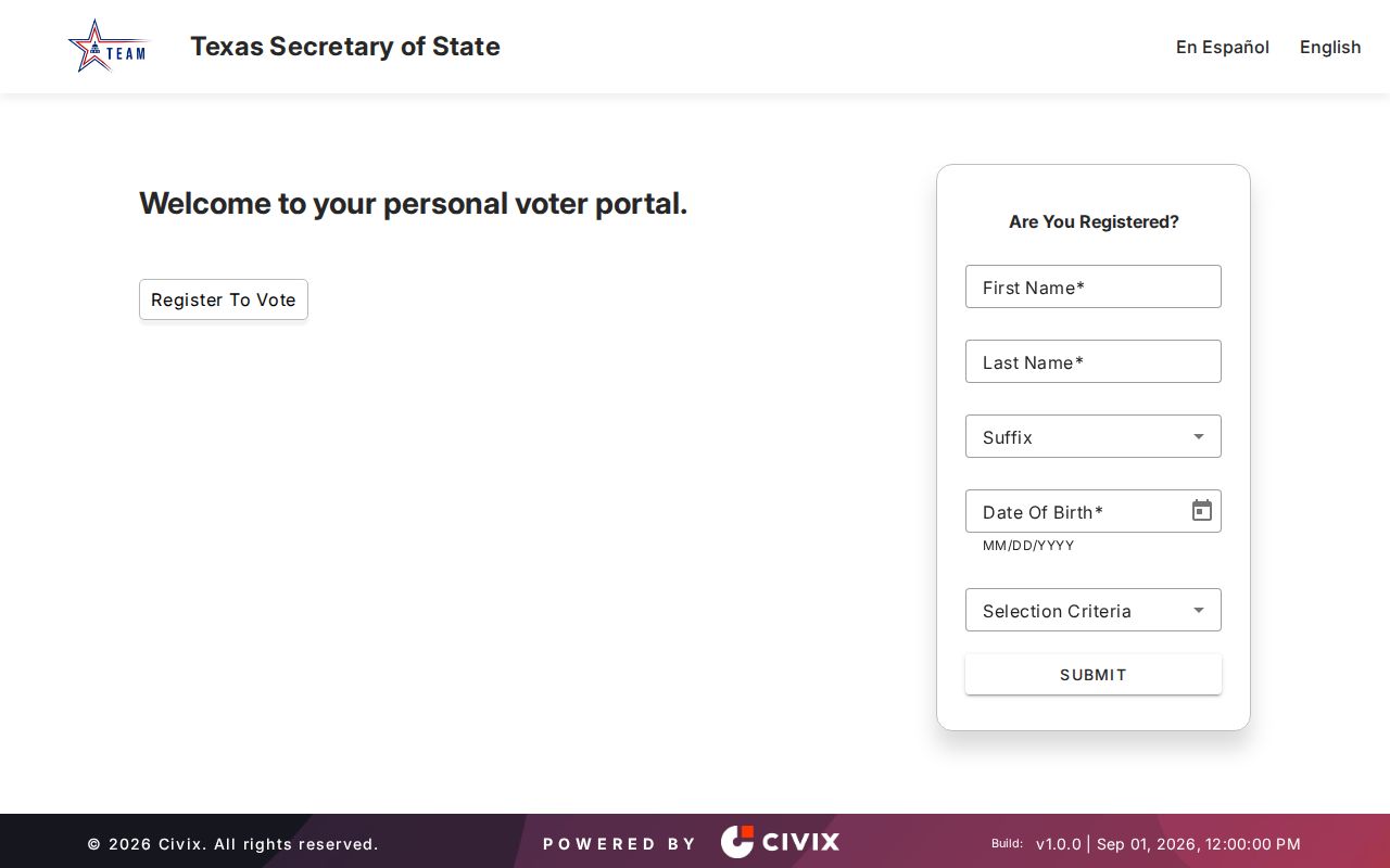 Alvin residents directory Texas voter lookup fields