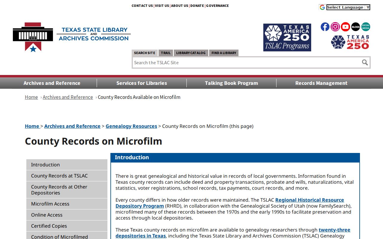 Alvin previous residents Texas State Library local records archive overview