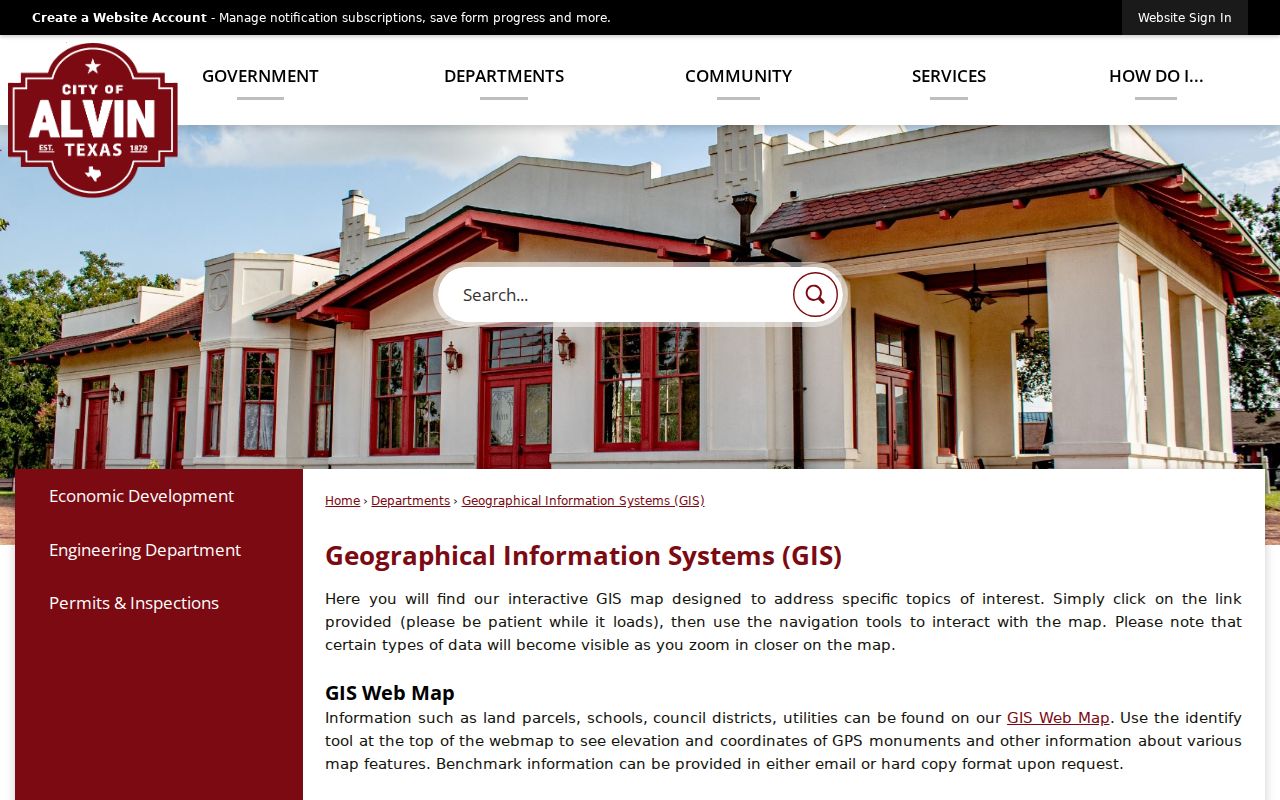 Alvin ZIP directory city GIS map and identify tools
